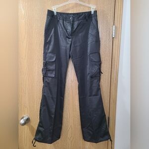 Express Y2k Cargo Grommet Pocket Satin Baggy Loose Grunge Punk Pants